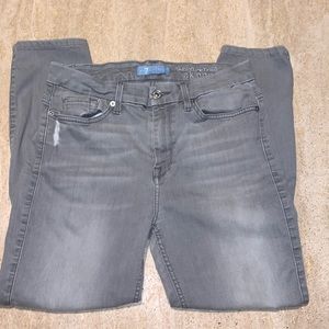 for all man kind distressed grey high waisted skinny ankle Jean size 29